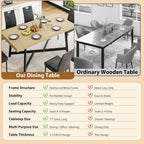 71" Farmhouse Dining Table for 4,6,8 People,Wooden Rustic Kitchen Table W/Thickness Waterproof Wood Tabletop,Rectangular Long Brown Dinner Table for Home Office,Dining Room,Living Room Furniture