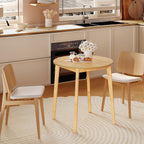 HOOBRO Bamboo Dining Table, Round Dining Table for 2, 27.5" Kitchen Table for Small Space, Writing Table, Easy to Assemble, for Dining Room, Living Room, Office, Kitchen, Apartment, Natural YL71CZ01G1