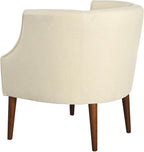 Christopher Knight Home Brandi Mid-Century Modern Fabric Upholstered Accent Chair, Wooden Living Room/Bedroom Comfy Reading Chair, Button Tufted Lounge Chair, Thick-Padded Seat Relaxing Armchair,Beige