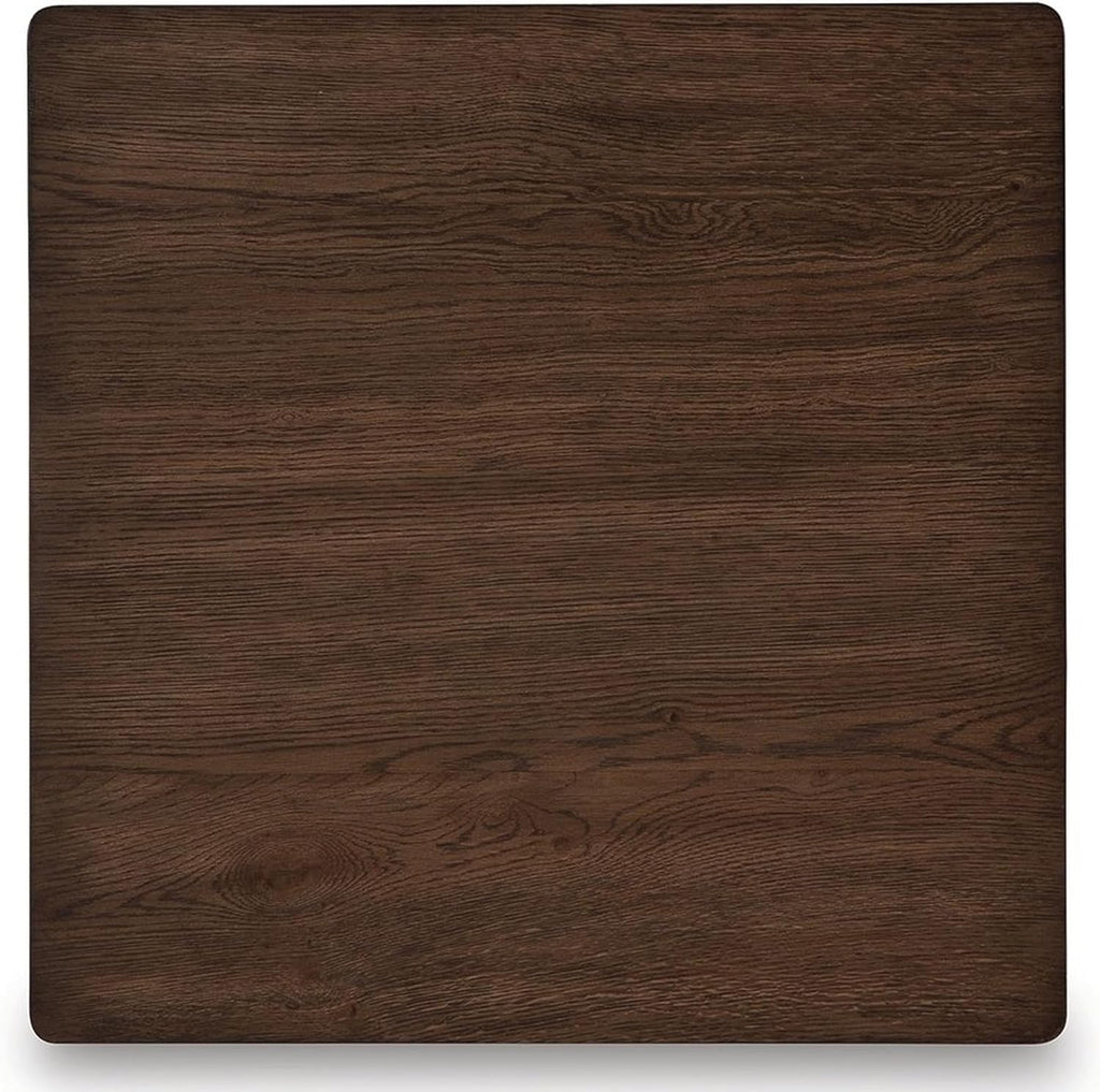 Benjara Reem Side End Table, Square Geometric Hourglass, 28 Inch Dark Brown