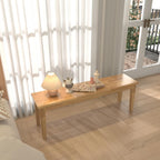 Dining Bench 55.1" Wood Solid Oak Wooden Bed End/Entryway Bench for Bedroom Living Room Kitchen(Nature)