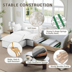 Modular Sectional Sofa Couch for Living Room Bedroom, Loveseat with 1 Ottoman, White