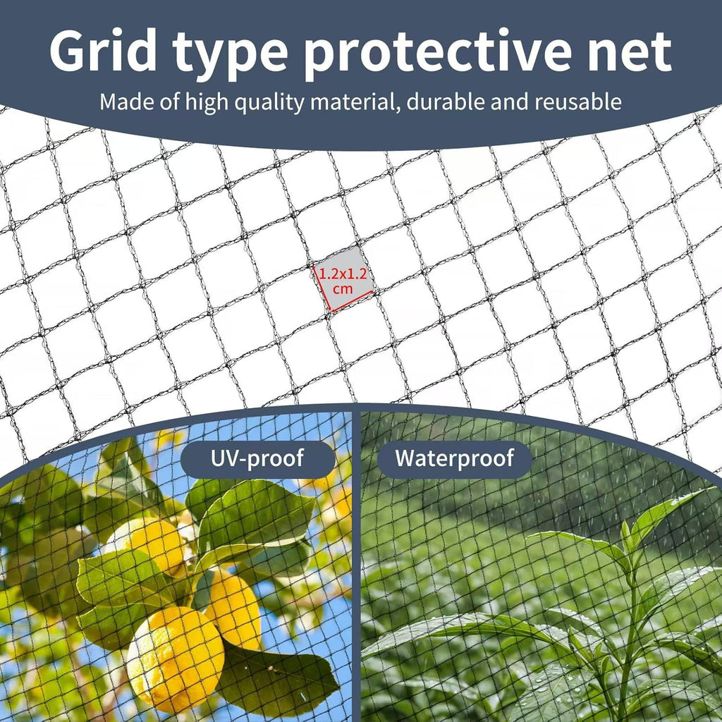 Koi Fish Pond Netting Shield 20ft x 30ft, Black Heavy Duty Pool Leaf net Cover, Protects Garden Pond from Heron,Birds,Cats & Predators Away, Durable & Stakes Included (Black)