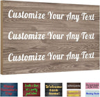 Custom Sign Personalized Wooden Signs for Home Customized Decorative Sign with Text for Wall Doors Bar Business Office Yard - 4 Size & 12 Board Colors Options
