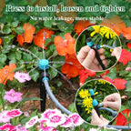 TRJZWA 150FT Drip Irrigation System Kit with 2 Zone Water Timer for Garden