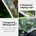 6' X 8' Clear Vinyl Tarp, 14 Mil Clear Tarps Heavy Duty Water Resistant, 400g/m² Thickened Tear Resistant with Metal Grommets, for Patio Porch and Garden Chicken Coop