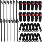 Sintuff 36 Pcs Heavy Duty Tree Stake Kits Stake and Support for Young Leaning Tree Anchor Straightening Kit, 15.8'' Support Straps, 11.8'' Steel Stakes, 13.12ft Rope(Black)