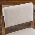 DUOMAY Upholstered Dining Chairs Set of 4, Mid-Century Modern Dining Room Chairs, Linen Fabric Kitchen Side Chairs with Wood Legs, Beige