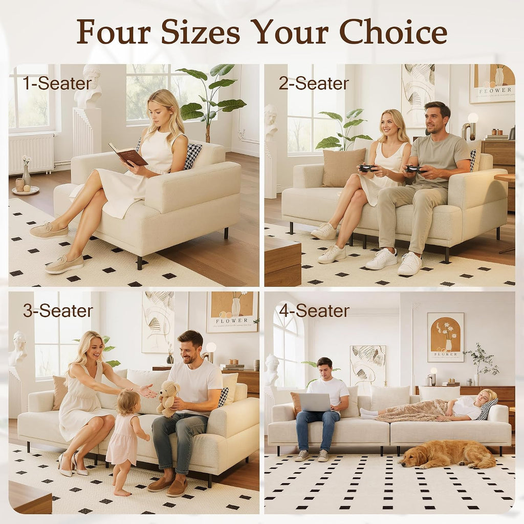 109.4" W Modular Sectional Sofa Couch for Living Room, Beige