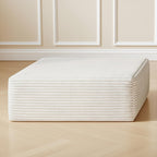 37.4" Plush Corduroy Ottoman, Upholstered Cloud Ottoman for Couch in a Box, Modular Sectional Couches for Living Room, Compressed Memory Foam, No Assembly Require, White