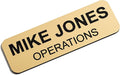 Custom Engraved Name Tag Badges – Personalized Identification with Pin or Magnetic Backing, 1 Inch x 3 Inches, European Gold/Black