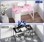 Pamray 32 Inch Computer Desk with 4 Drawers Small Office Desk for Home Bedroom Study Writing Modern Computer Table Pink