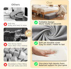 Tri-Fold Futon Mattress, Foldable Japanese Floor Sleep Mattress, High-Density Foam Tatami Bed Mat with Corduroy Cover, Floor Bed Mat for Couples, Guest Use (Charcoal Gray,Queen)