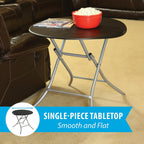 LIFETIME 33-Inch Round Folding Table, Black, Portable Indoor Outdoor Use