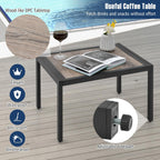 Tangkula 3 Piece Patio Chaise Lounge Set, Aluminum Patio Recliner with Coffee Table, 6-Level Backrest Adjustment, Outdoor Lounge Chair & Side Table Set for Poolside, Backyard (Black)