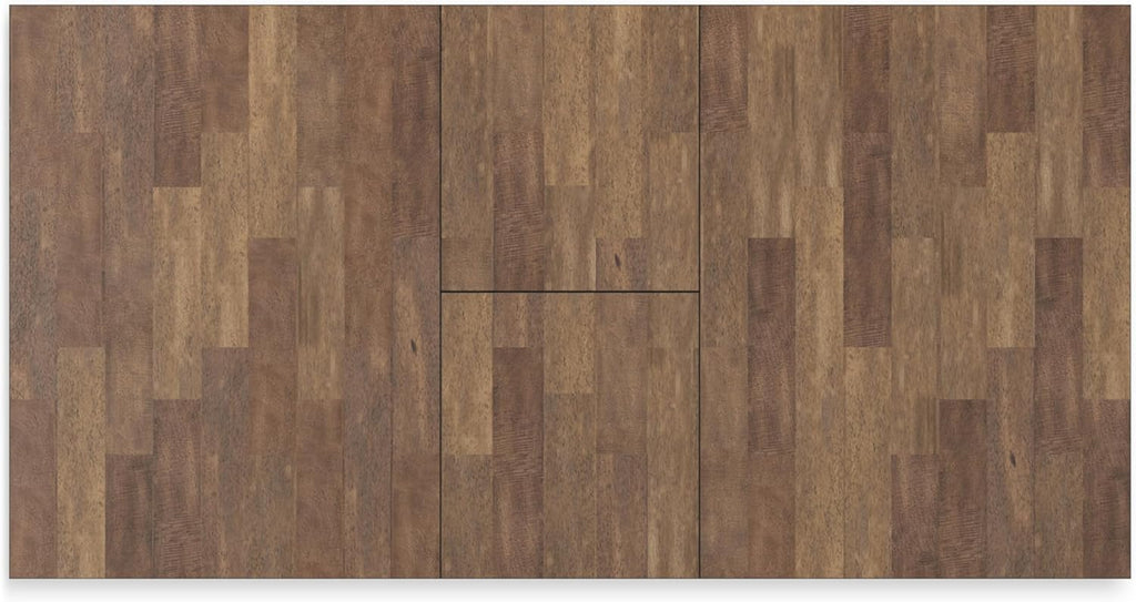 Signature Design by Ashley Wildenauer Extendable Dining Table, Farmhouse | Hardwood solids, Mango wood veneer, MDF substrate, Trestle base, Self-storing butterfly leaf, Seats 8, 60 to 78 inch length