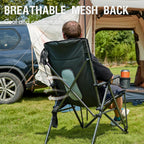 Portal Oversized Folding Camping Chair High Back Portable Lawn Chairs for Adults Outdoor Sports with Hard Armrest Cup Holder，Supports 400LBS, 2P Black