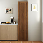 Brown Freestanding Kitchen Pantry Cabinet with Doors & Shelves - 5-Tier Storage Cupboard & Sideboard Buffet with Adjustable Shelves, Wood Grain Pantry Organizer for Kitchen, Dining Room, Living Room