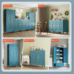 Short Pantry Cabinet with 2 Doors and Adjustable Shelves | Small Kitchen Storage Cabinet with Leveling Feet and Anti-Tip, Kitchen Pantry & Sideboard Cabinet for Entryway, Living Room
