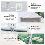 Outsunny 20' x 10' x 7' Outdoor Walk-in Greenhouse, Tunnel Green House with Roll-up Windows, Zippered Door, PE Cover, Heavy Duty Steel Frame, White