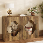 Tohomeor Farmhouse Console Table, 2-Tier Entryway Table with Storage, Behind Couch Table Wood Narrow Console Tables for Living Room, Foyer, Hallway, Entry, Retro Brown