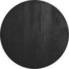 SIMPLIHOME Elmbrook End Table - 21 inch Wide Solid Mango Wood Round Drum Table with Vertical Panel Detailing in Black, Modern Nightstand or Plant Stand for Living Room or Bedroom, Assembled