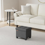 SONGMICS Storage Ottoman, Small Ottoman Foot Rest with Legs, 12.6 x 15.7 x 13.2 Inches Foot Stool, Load up to 660 lb, for Living Room, Bedroom, Dorm, Ink Black ULSF012B01