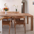 Mobili Fiver, First, Extendable Console Table 17.7(120) x35.4 in, Rustic Oak, for 4-14 People, Space-Saving Dining Table, Italian Furniture