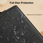 CD DVD Blu-ray Storage Binder with Handles, PU Leather Corver | Holds 200 Discs + 100 Booklet Pockets, for DVD/Blu-ray/Music CDs/Audio Disks, Portable Organizer