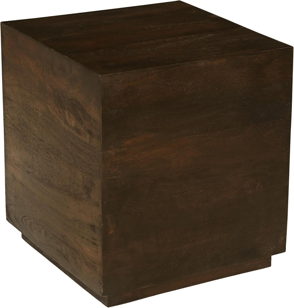 Flagstaff Square Side Table in Modern Barista Brown Finish on Solid Wood