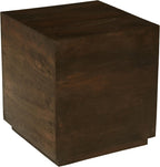 Flagstaff Square Side Table in Modern Barista Brown Finish on Solid Wood