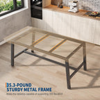 GarveeHome Industrial Dining Table for 4-6 People, 63" Long Large Kitchen Table with Sturdy Metal Frame, Rectangular Counter for Dinner, Kitchen, Dining Room (Natural, 63" Non-extendable)