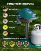 OWLTRA MT2410 Outdoor Super Effective Mosquito Trap, Quiet, Odorless, All-Weather Insect Control with CO2 Release for Mosquitoes, No-See-Ums, Flies & Midges, Easy Setup & Maintenance, Dark Green