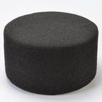 KINWELL Modern Round Boucle Ottoman (24" D x 24" W x 13" H) | Upholstered Multi-Functional Sofa Footrest, Side Table, Extra Seating for Living Room, Bedroom, Entryway