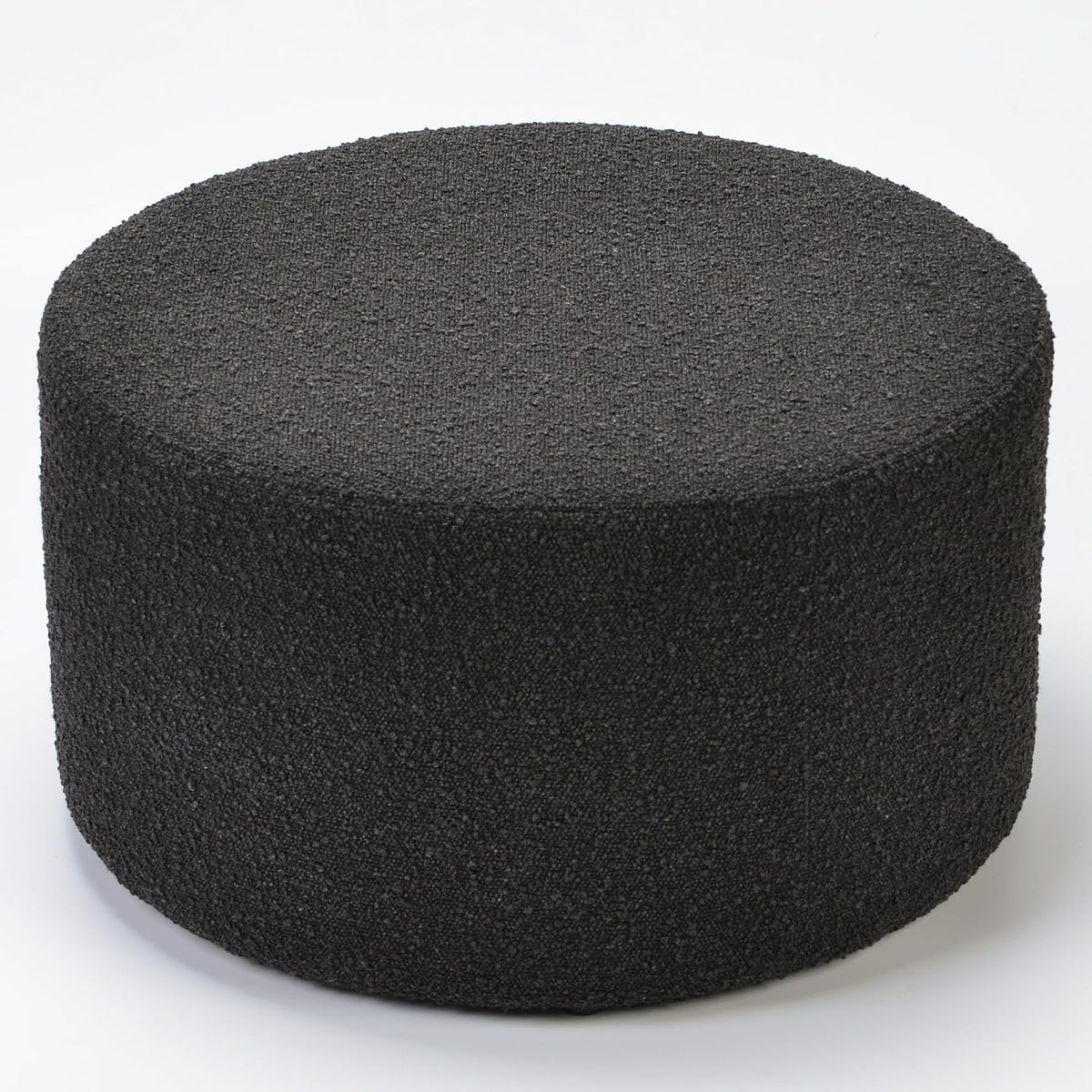 KINWELL Modern Round Boucle Ottoman (24" D x 24" W x 13" H) | Upholstered Multi-Functional Sofa Footrest, Side Table, Extra Seating for Living Room, Bedroom, Entryway
