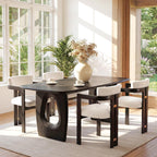 Morden Fort Boucle Dining Chair Set of 4, Upholstered Kitchen Chairs with Metal Frame & Round Back, Barrel Side Chair for Dining Room, Kitchen, Living Room, Apartments