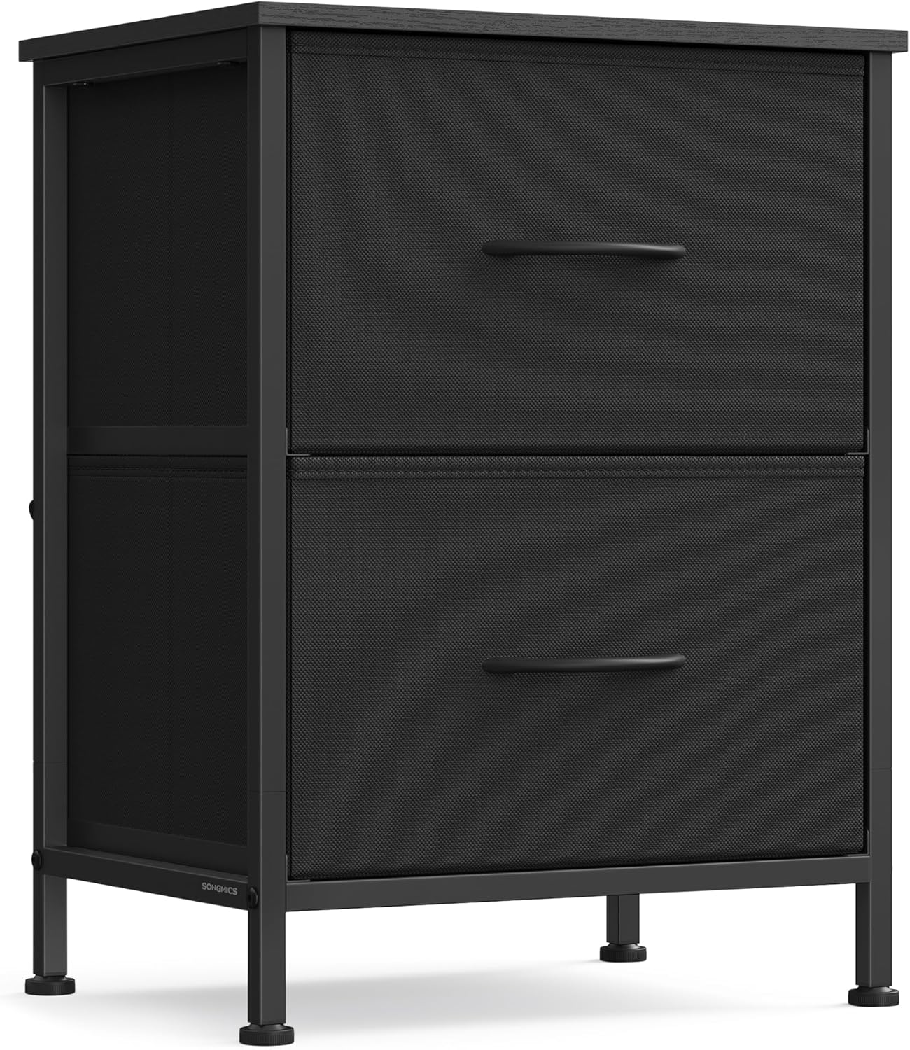 SONGMICS BELLAH Collection - Night Stand with 2 Drawers, Bedside Table, Side End Table, Nightstand for Bedroom, Modern, Ink Black and Ebony Black ULGS312B01S