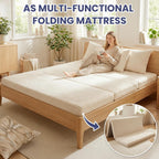 Convertible Sofa Bed, 4-in-1 Loveseat with Removable Armrests Backrest, Corduroy Futon Couch Bed with Pillow, Foldable Mattress Sleeper Sofa for Living Room Bedroom Small Place (Beige)