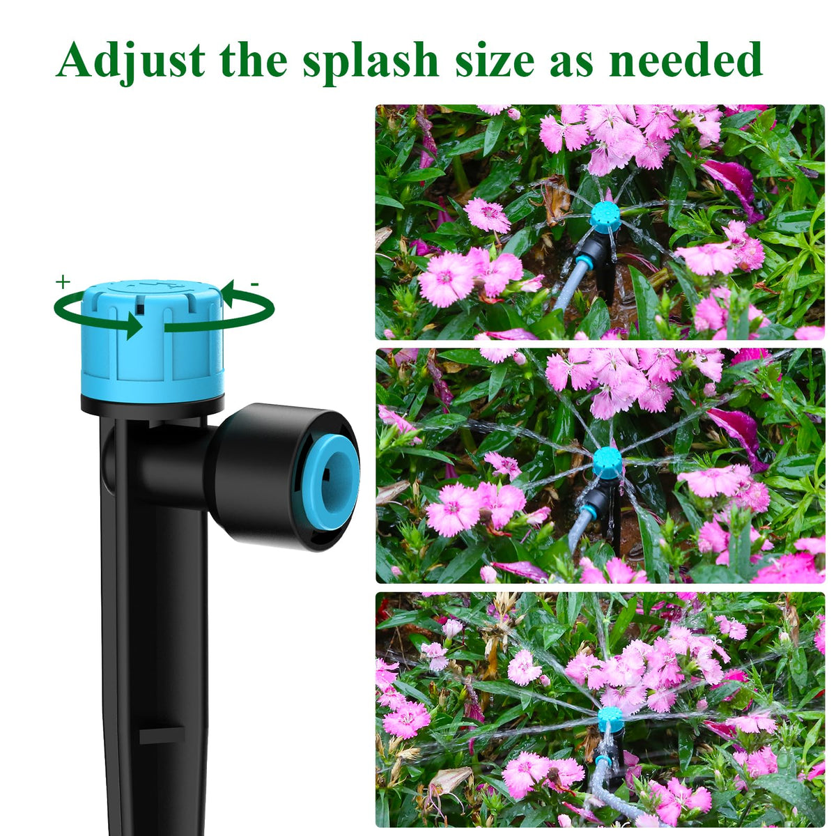 TRJZWA 150FT Drip Irrigation System Kit with 2 Zone Water Timer for Garden