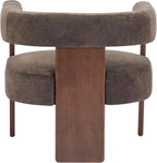 Christopher Knight Home Nettie Modern Accent Chair for Living Room, Velvet Fabric Single Lounge Sofa Chair with Wooden Frame, Comfy Reading Chair for Bedroom, Lounge Armchair with Cushion, Dark Brown
