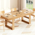 70.9" - 86.6" Extendable Dining Table for 8-10 Person, Modern Expandable Table with U-Shaped Wooden Legs, Dining Table for Dining Room, Kitchen, Living Room, Natural Oak