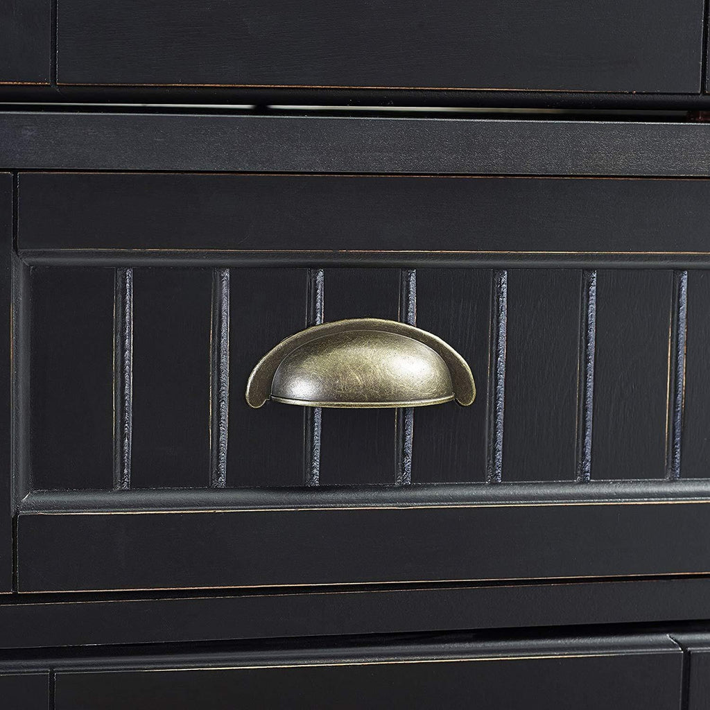 Maykoosh Kitchen Pantry Cabinet - Large Storage, Adjustable Shelves, Distressed Black Finish