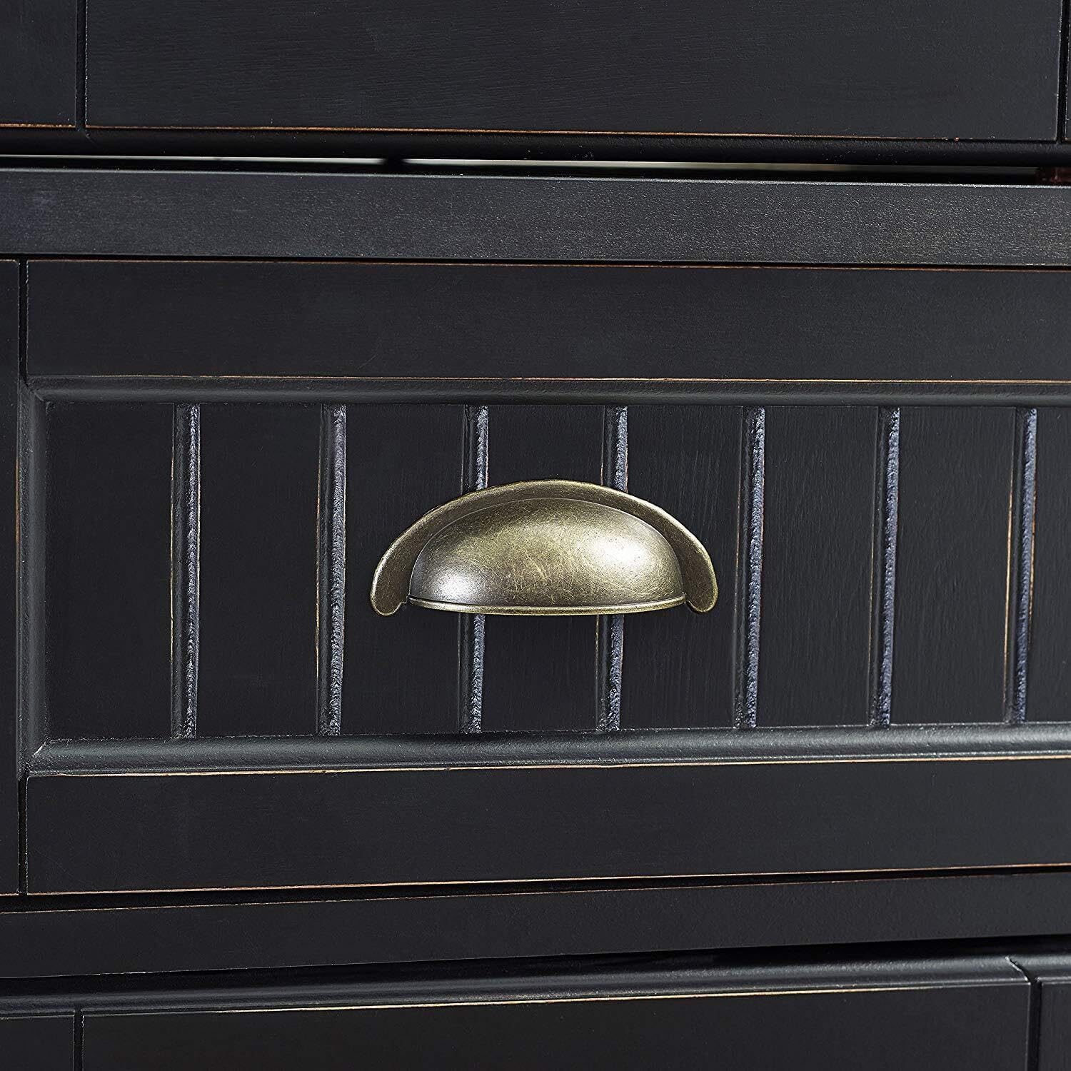 Maykoosh Kitchen Pantry Cabinet - Large Storage, Adjustable Shelves, Distressed Black Finish
