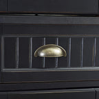 HomeStock Kitchen Pantry Cabinet - 30" Wide Storage - Distressed Black Finish