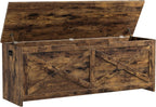 GAOMON 47.3" Storage Chest, Storage Bench with Safety Hinge | Farmhouse Style Wooden Trunk for Entryway, Bedroom, Living Room, Retro
