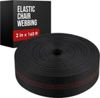 Chair Webbing, Upholstery Webbing, Couch Elastic, 2 Inch, 160 Foot Roll | Houseables Replacement Straps for Lawn Chairs Upholstery Strapping Kit for Furniture Repair, Support, Sofa, Dining Seat, Belt