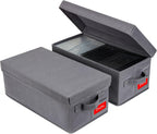 NUSWOR Upgrades DVD Storage Box - 2Pack DVD Organizer with Lid - Grey | Perfect DVD Case Storage Solution - DVD Holder 15.75 x 8.1 x 6.1 inches - Holds 50 DVDs