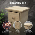 Peaceful Classics Skinny Drawers Cabinet - 5 Storage Drawers for Living Room, Kitchen, or Bathroom Amish Furniture Wood Cabinet, 10.75x10x37 inches (Unfinished)