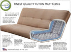 Kodiak Furniture Monterey Futon Set, No Drawers, with Butternut Base and Oregon Trail Saddle Mattress