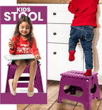 Utopia Home Folding Step Stool - (Pack of 1) Foot Stool with 11 Inch Height - Holds Up to 300 lbs - Foldable Step Stool for Kitchen, Bathroom & Living Room - Anti Skid (Purple)